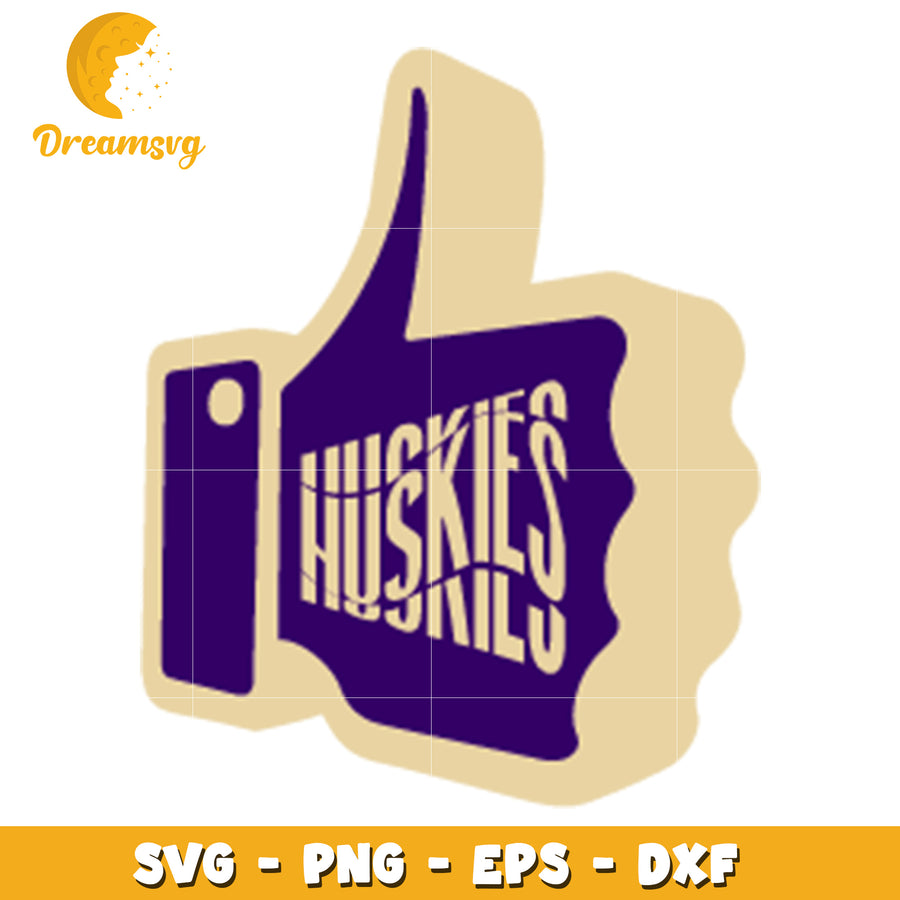 Huskie Thumbs Up SVG PNG EPS DXF