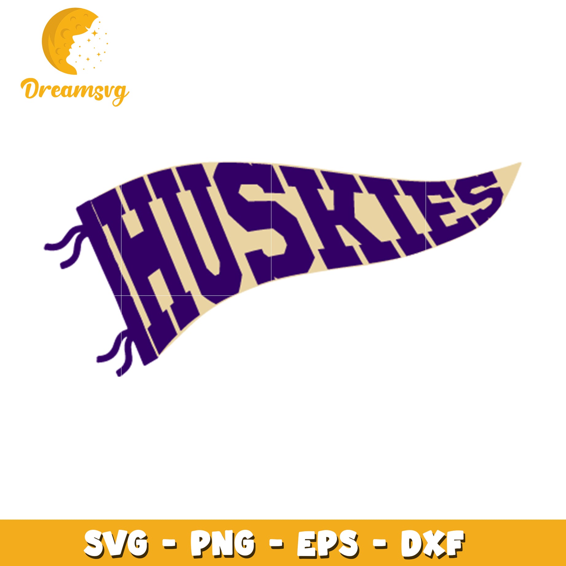 Huskies Banner SVG Design for Cricut and Silhouette Cutting Files