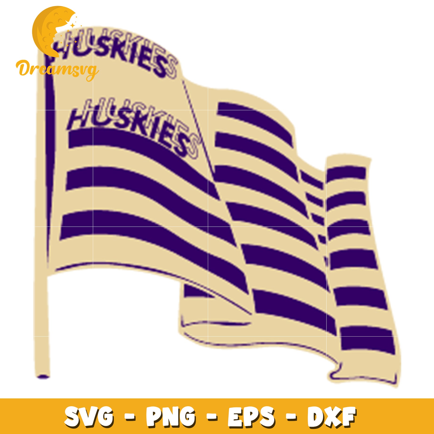 Huskies Flag SVG Design for Sports Teams and Events Decor