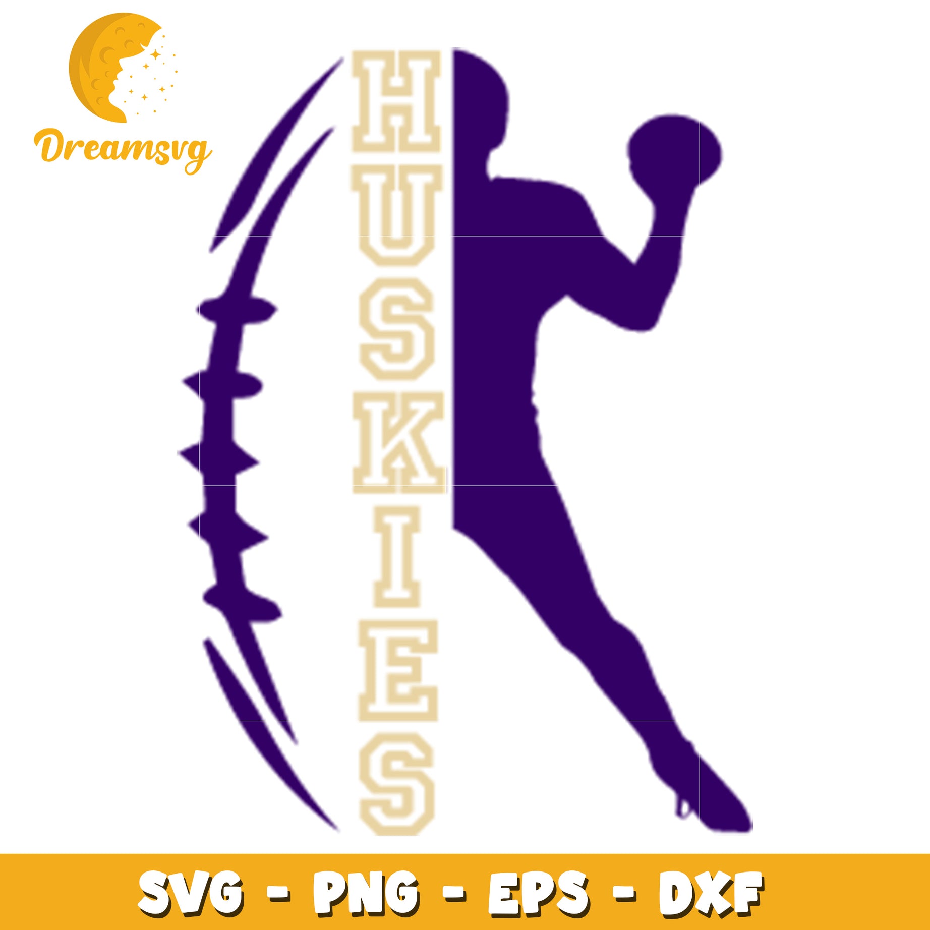 Huskies Football SVG PNG EPS DXF Cut File