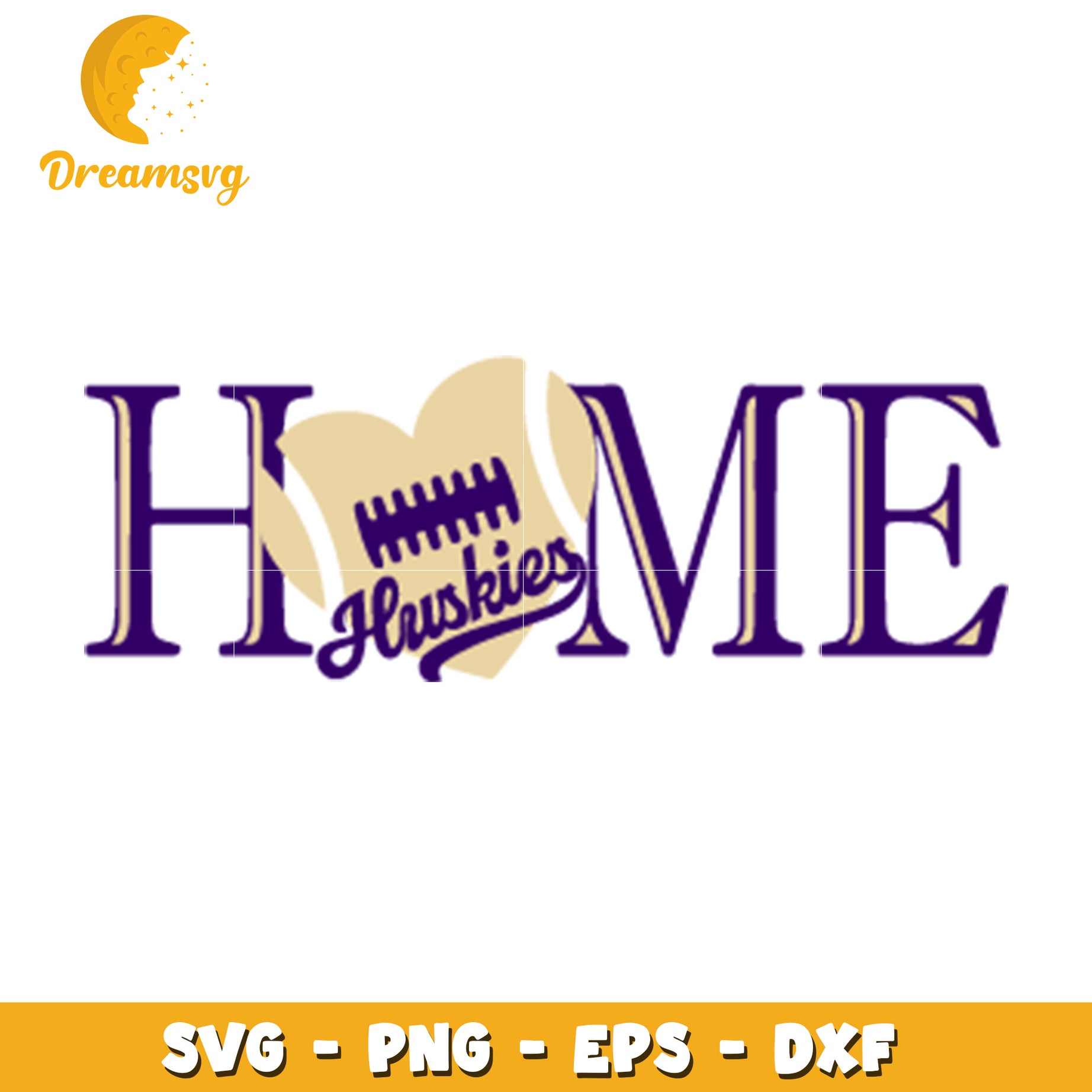 Huskies Home SVG File for Football Lovers and Decor Crafts
