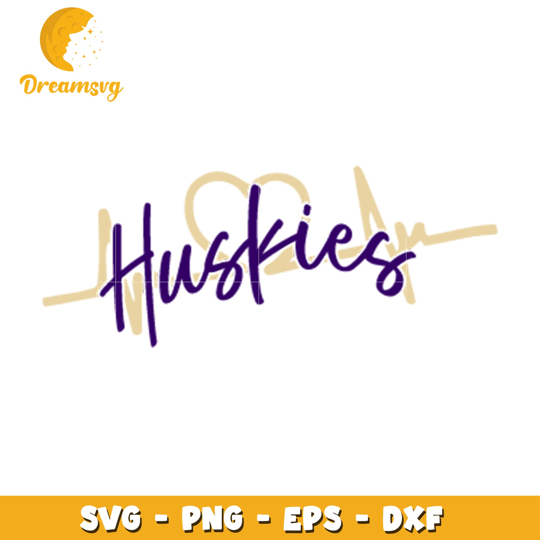 Huskies Love Heart SVG Design for Crafting and Decorating Ideas