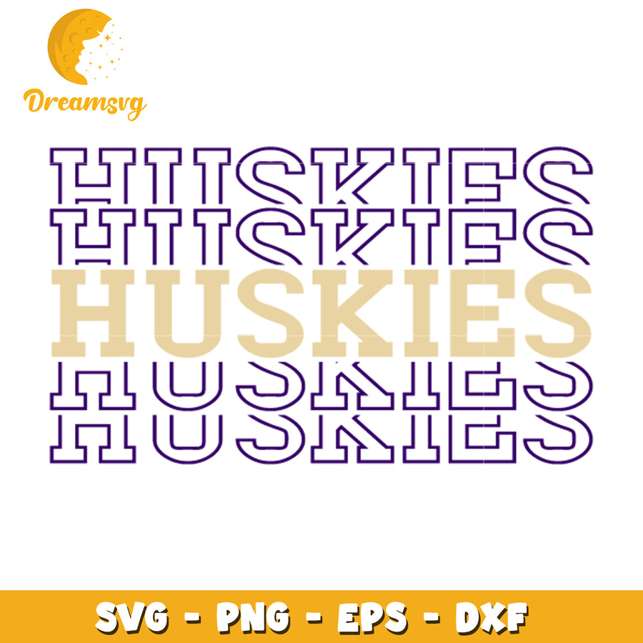 Huskies Text Design SVG Graphic for Crafting Projects Download