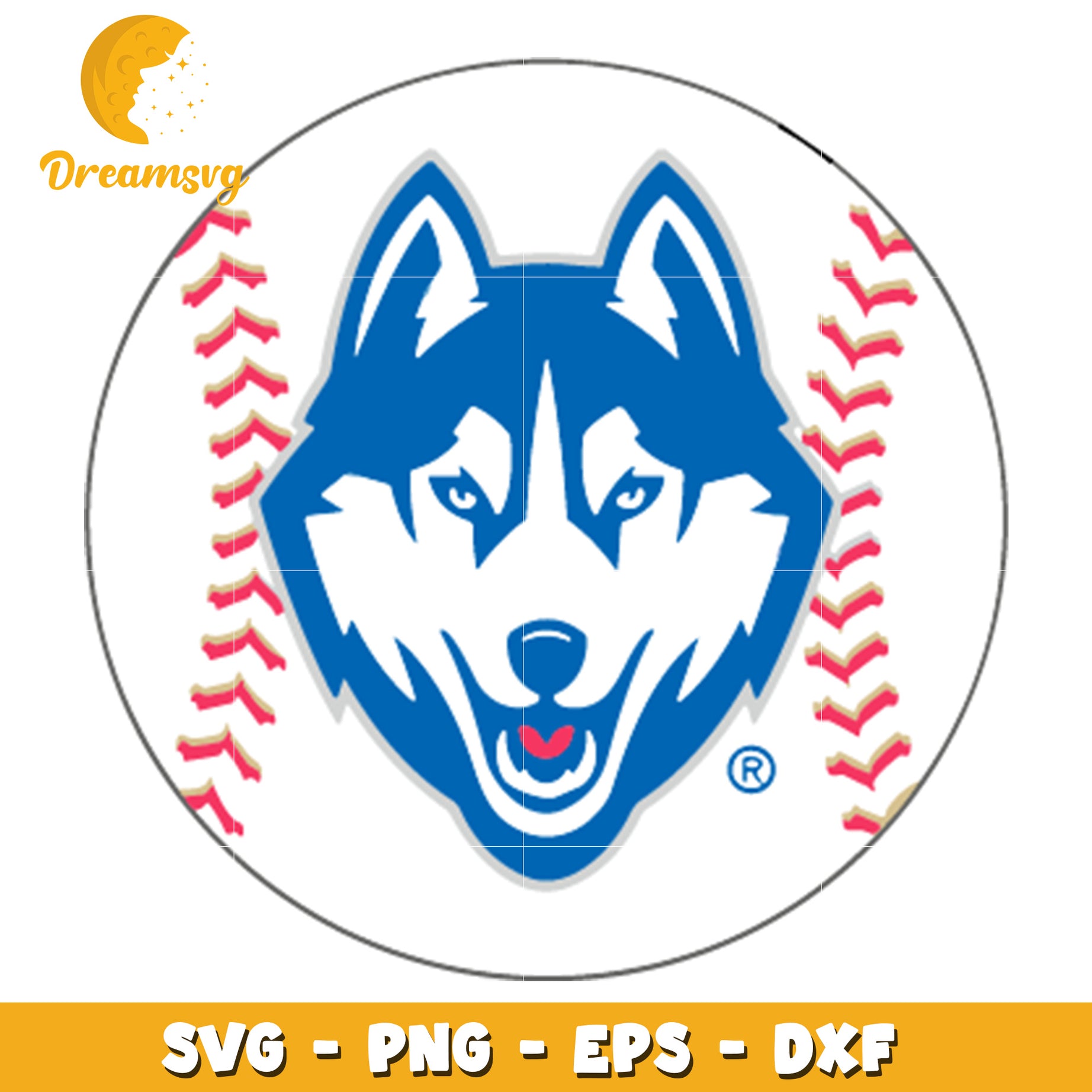 Husky Baseball SVG PNG EPS DXF Cut File