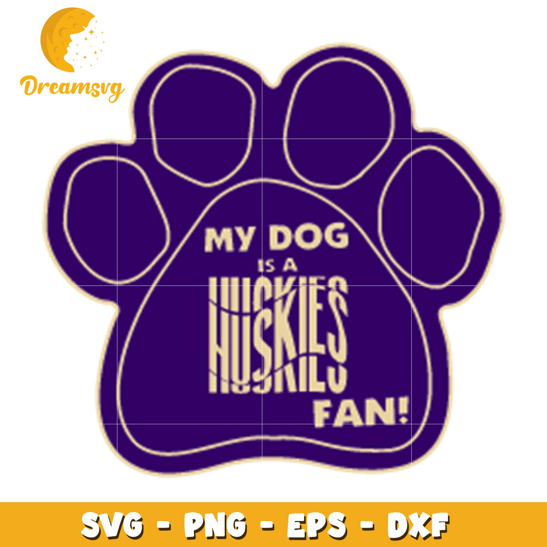 Husky Dog Paw Print SVG PNG EPS DXF