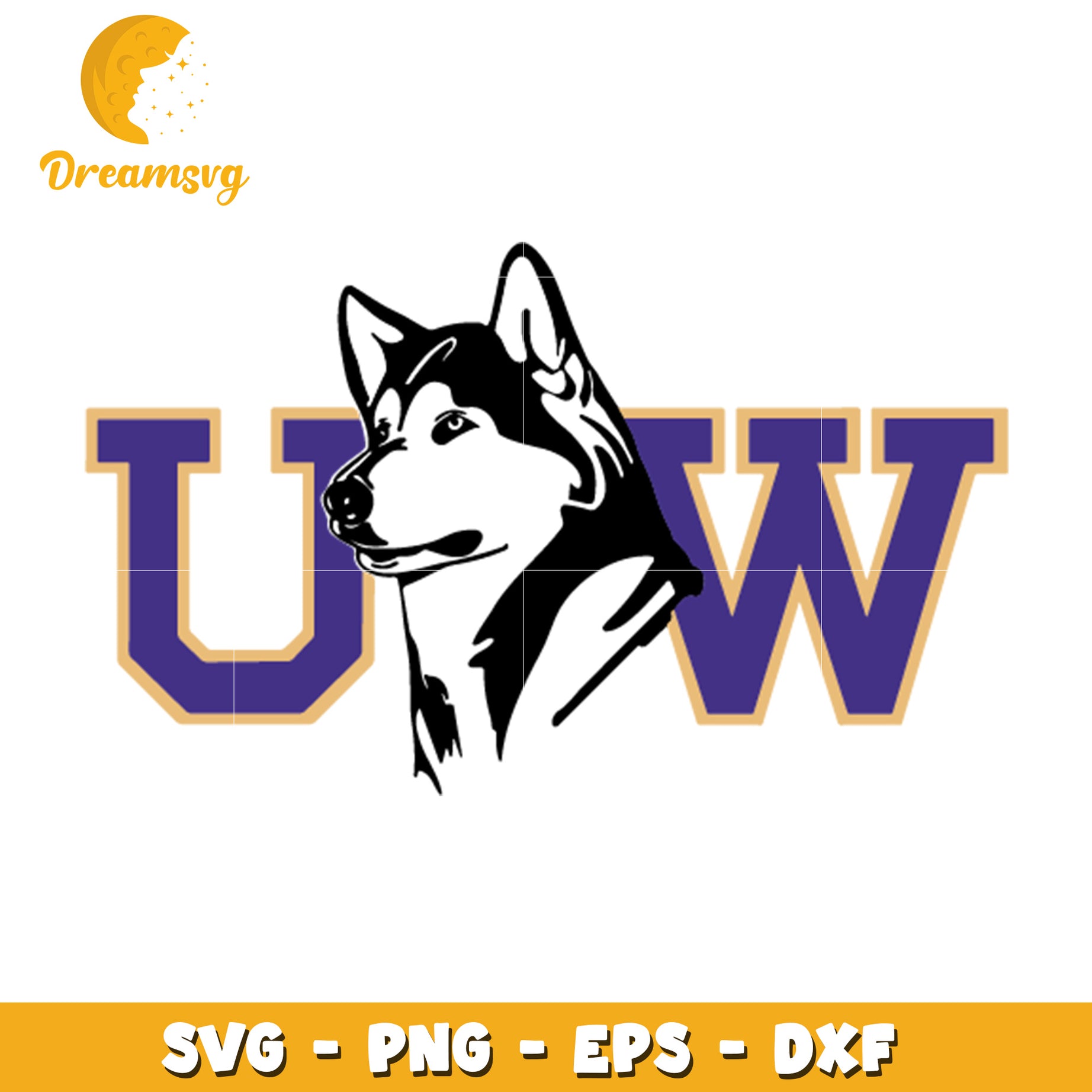 Husky Logo SVG Design for UW University Fans and Crafters