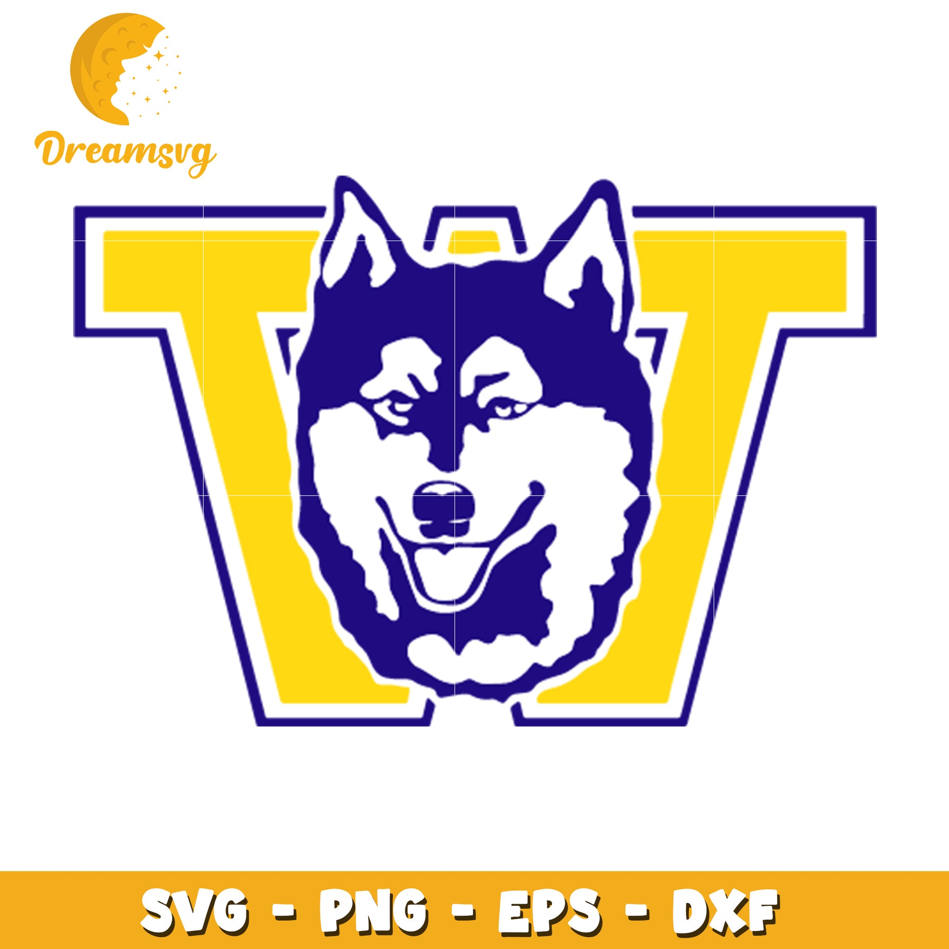 Husky W Mascot SVG PNG EPS DXF