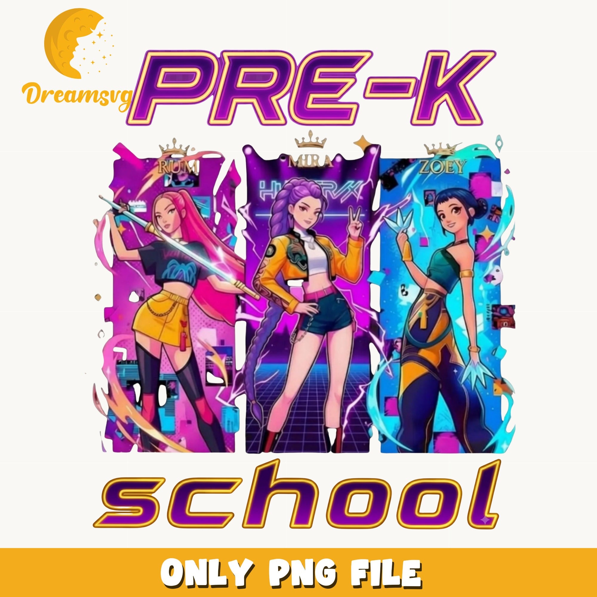 Hyper Girls Pre-K School PNG, Back To School PNG, Teacher PNG
