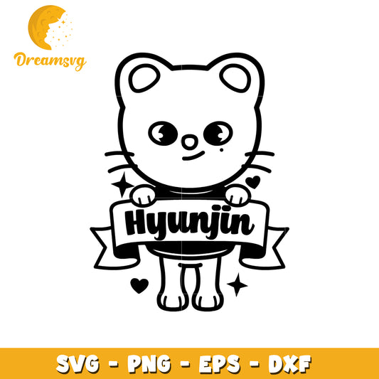 Hyunjin Cat SVG Cut File