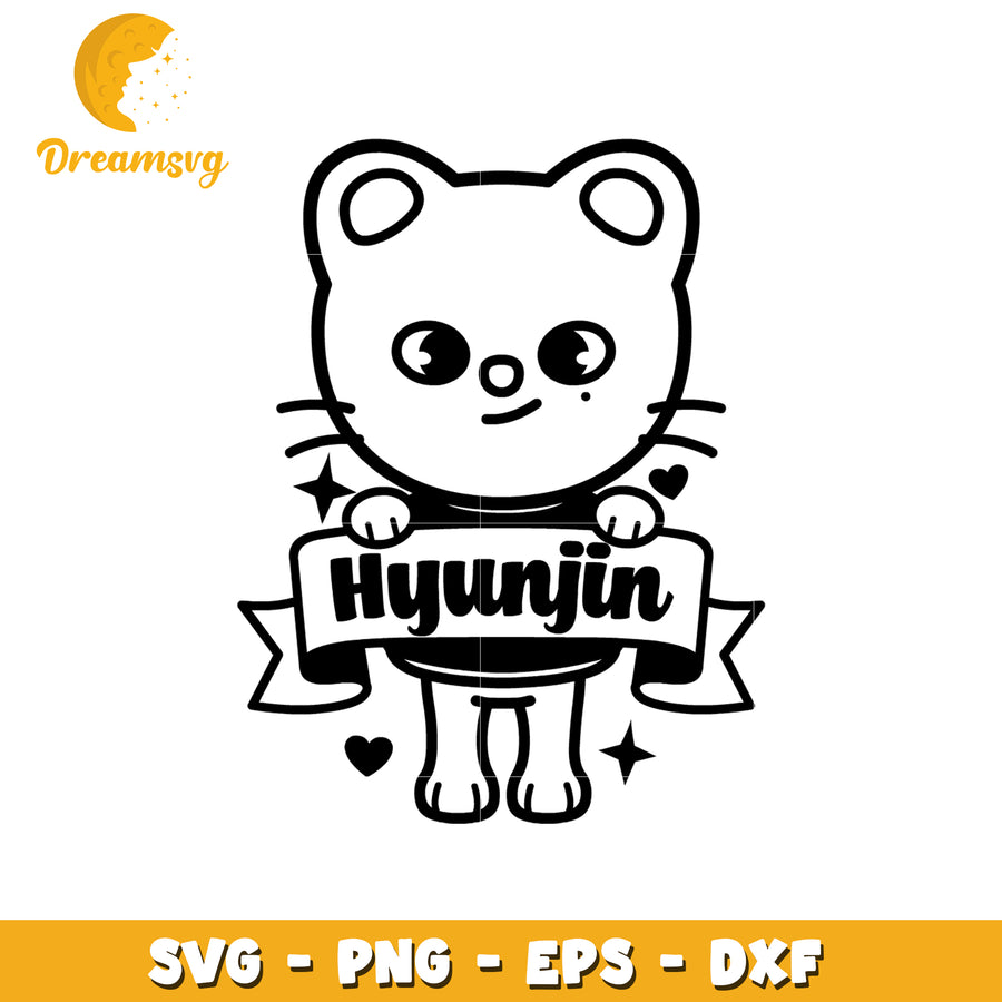 Hyunjin Cat SVG Cut File