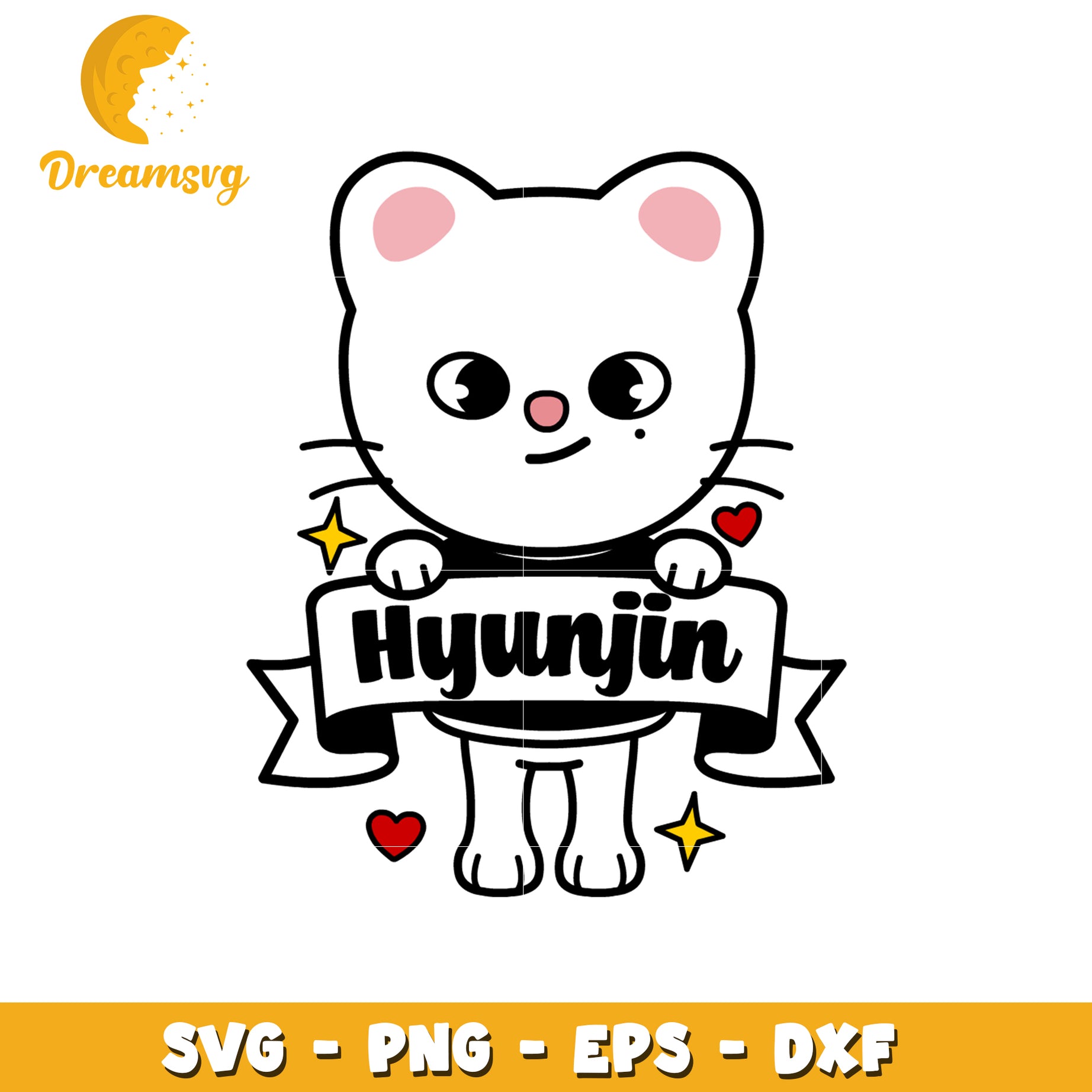 Hyunjin Cat SVG PNG EPS DXF Cut File