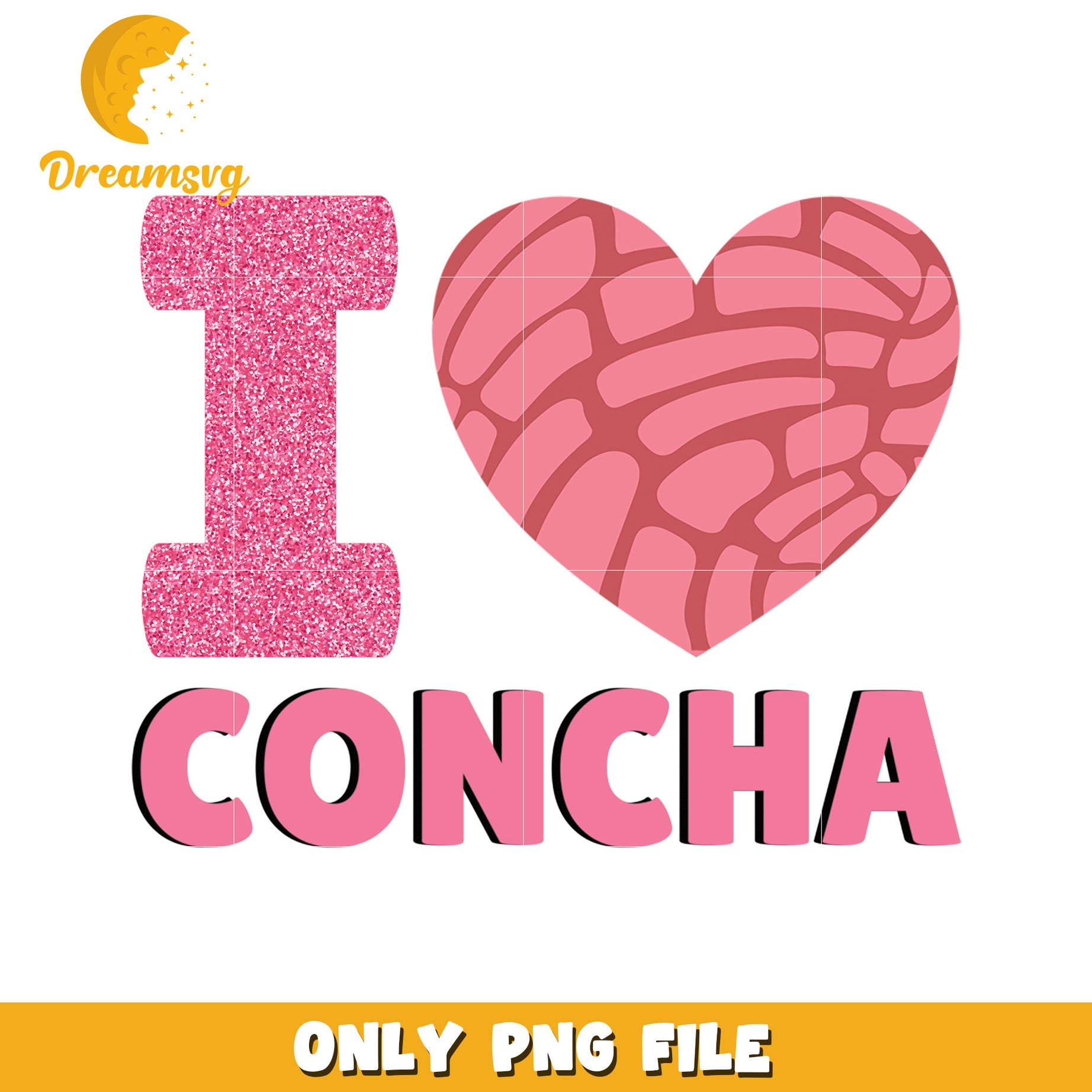 I Love Concha PNG Design