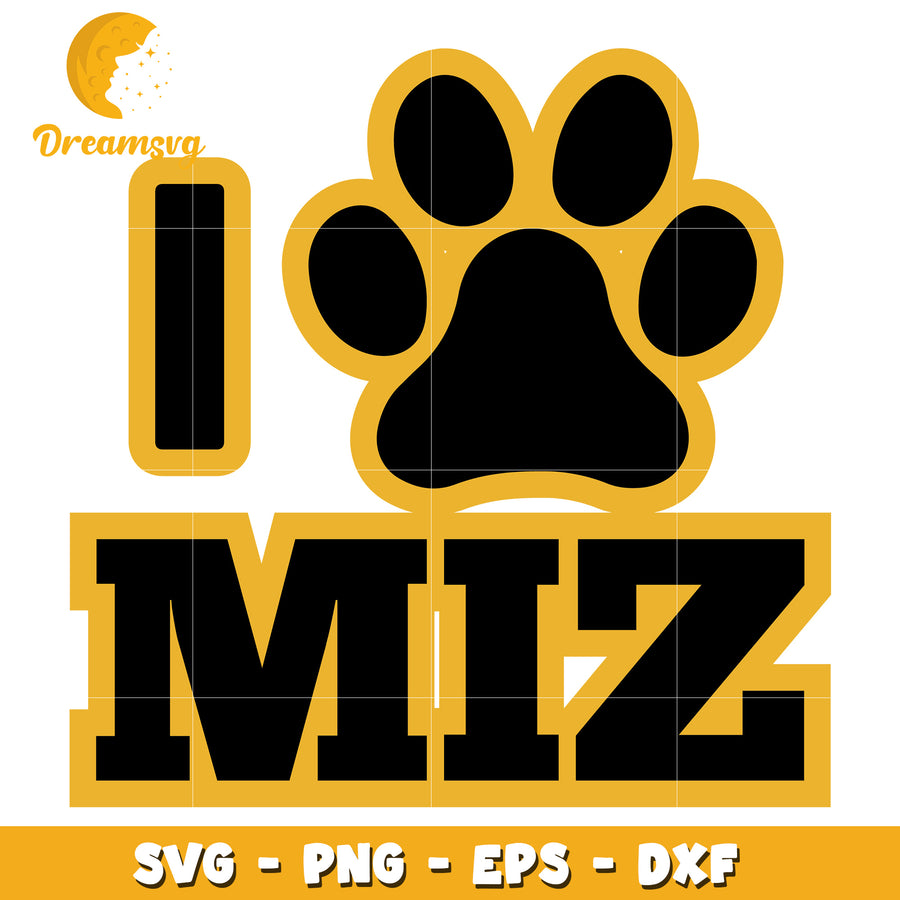 I Love My Dog Miz SVG PNG EPS DXF