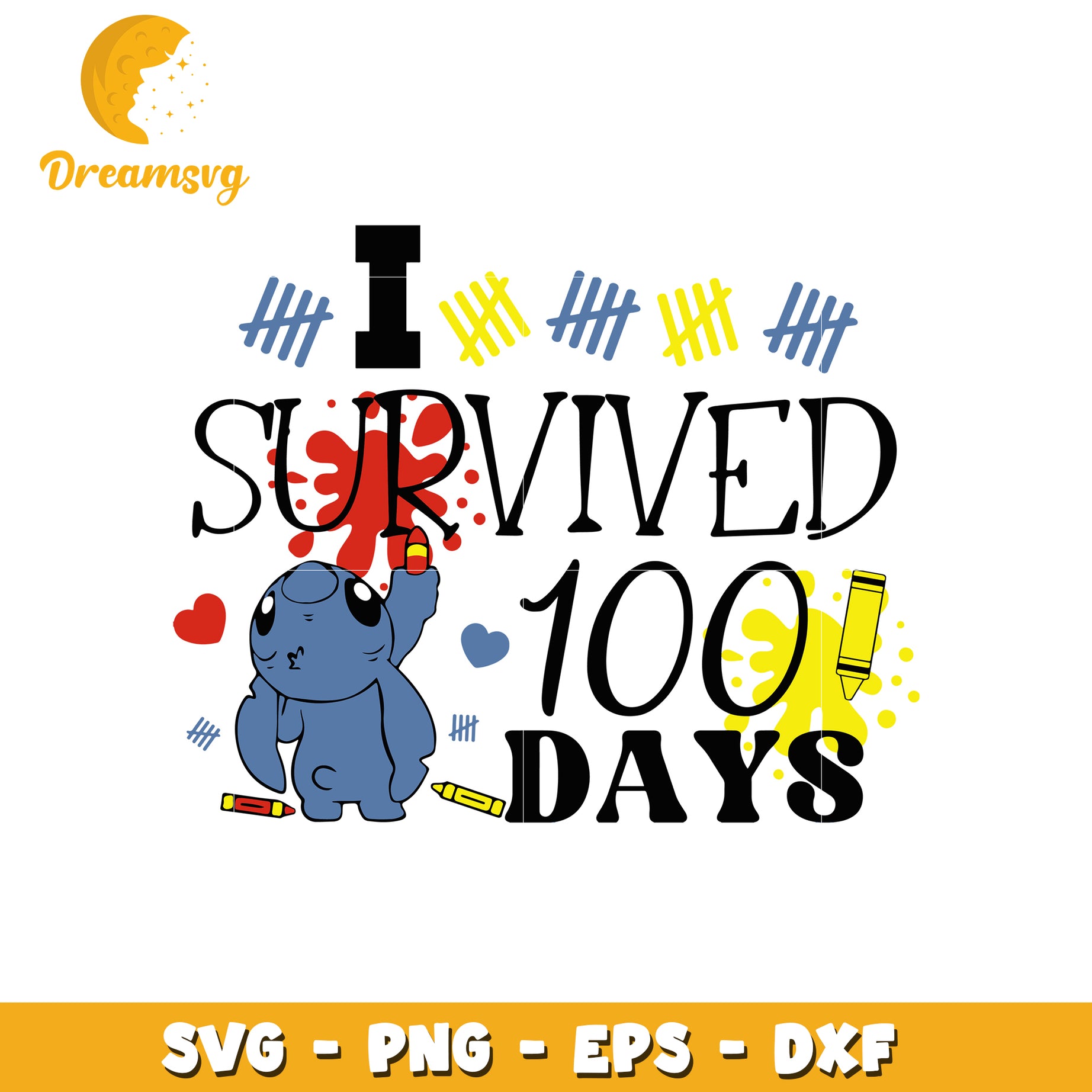 I Survived 100 Days Cute Character SVG for Crafts