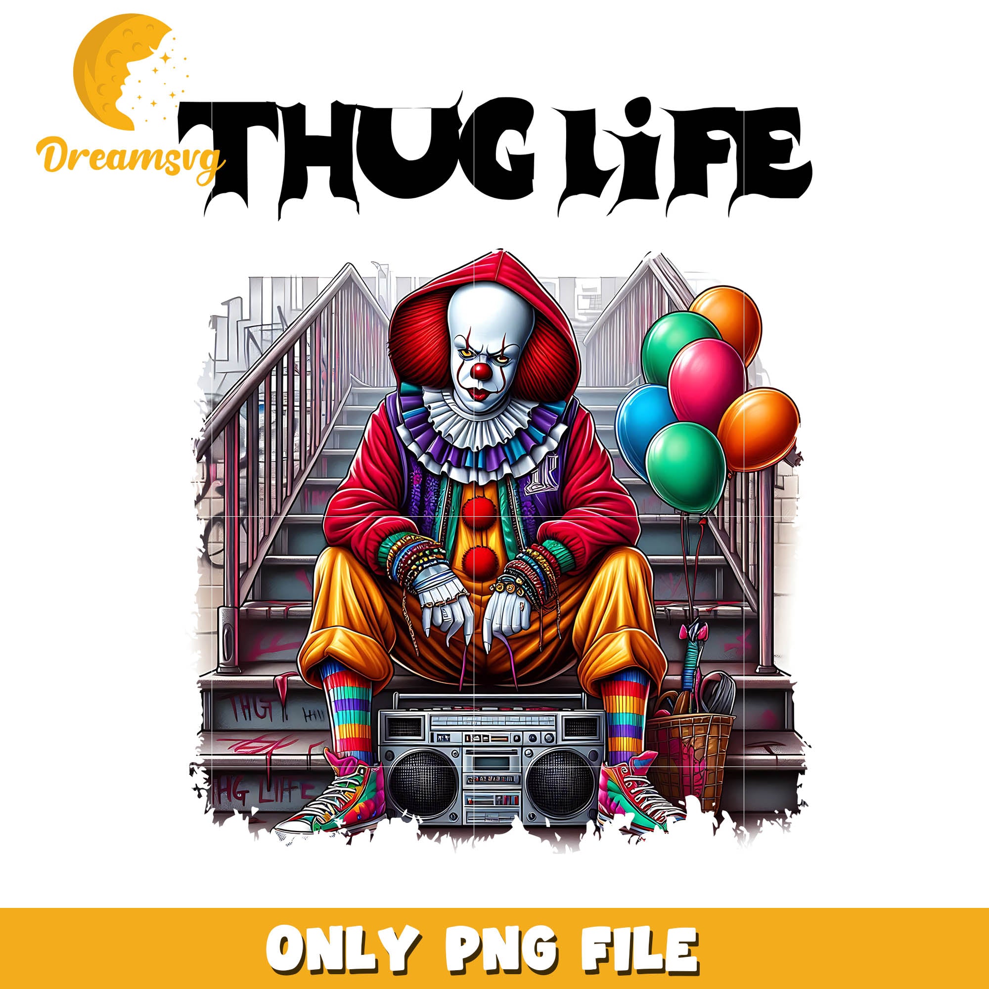 IT Pennywise thug life horror killer png, Halloween horror movies png