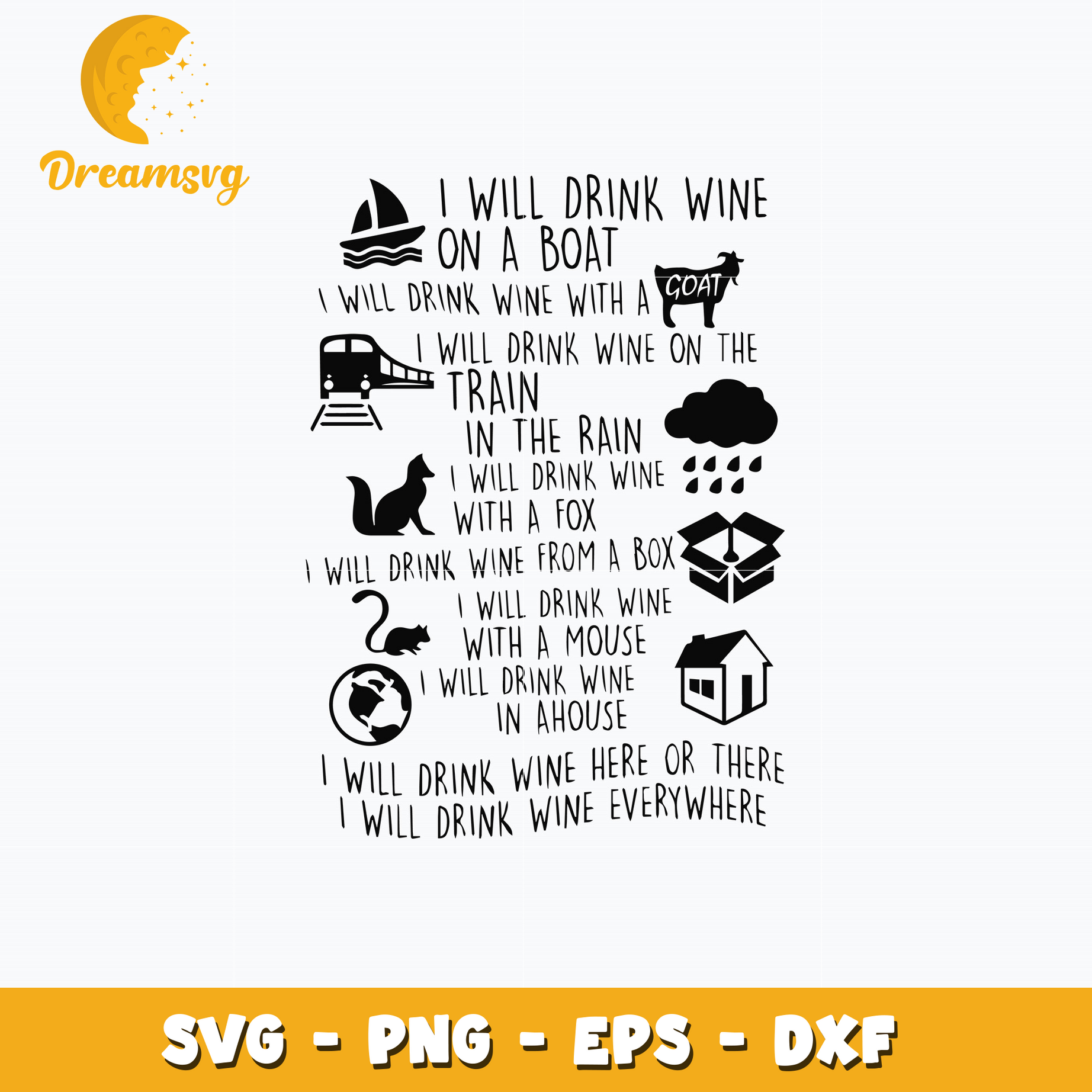 I WIll Drink Wine On a Boat Svg