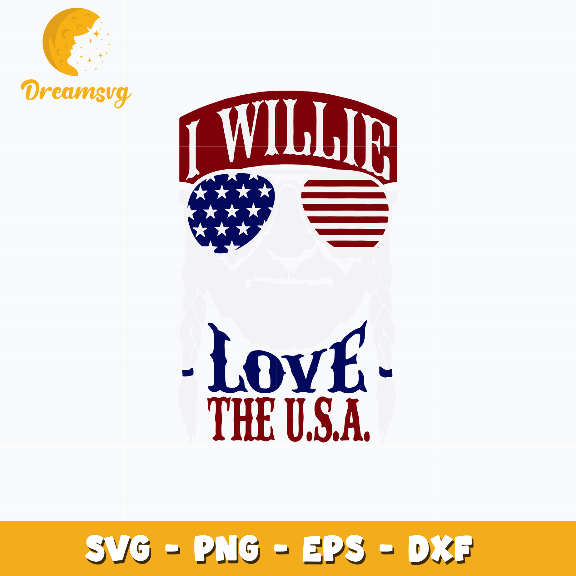 I Willie Love The USA Flag Svg
