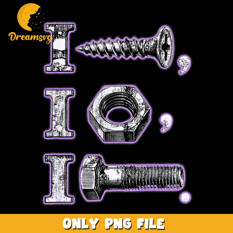 I Love Nuts PNG, Funny Saying, Hardware Design PNG