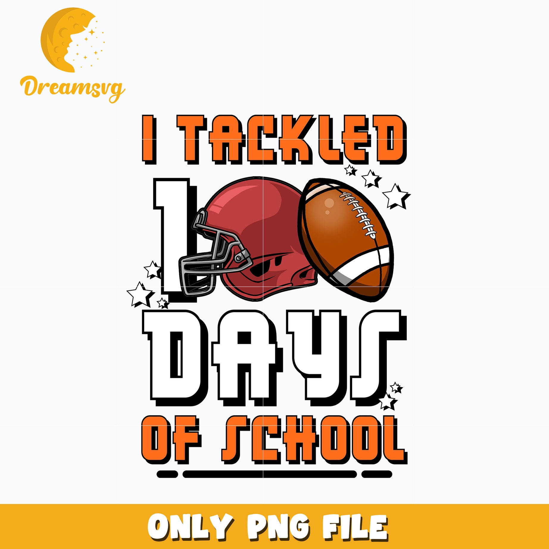 I tackled 100 Day's of School Football Png