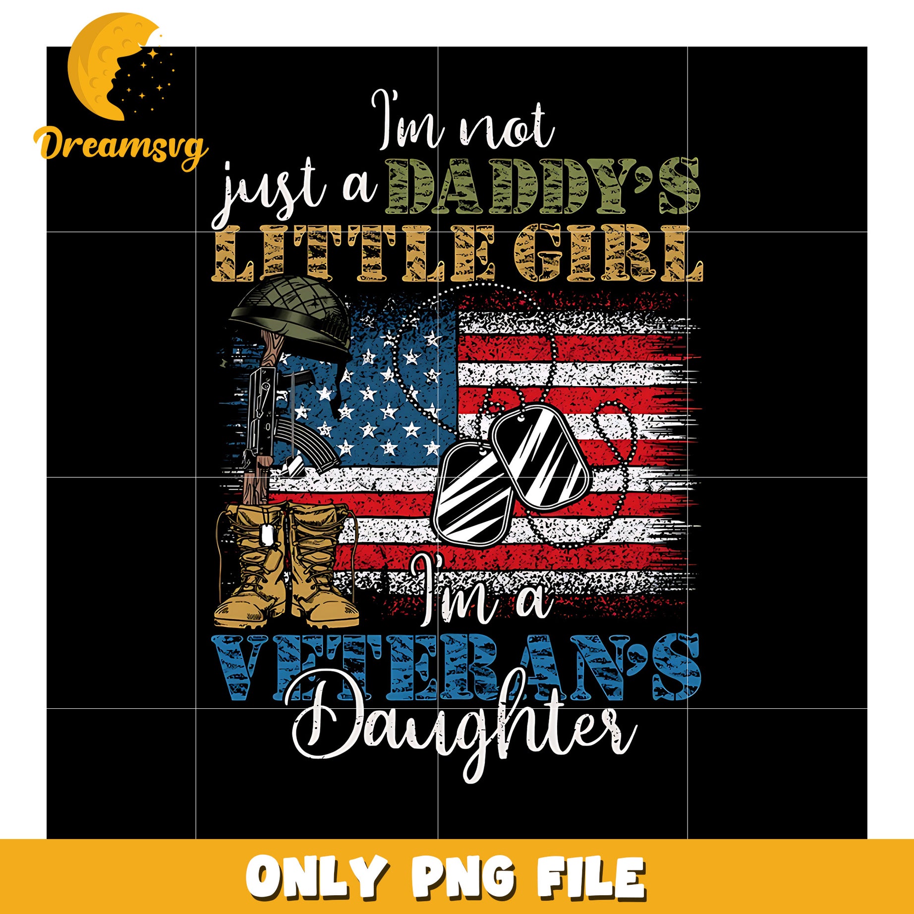 I'm a veteran's daughter png, military family pride png, patriotic daughter png