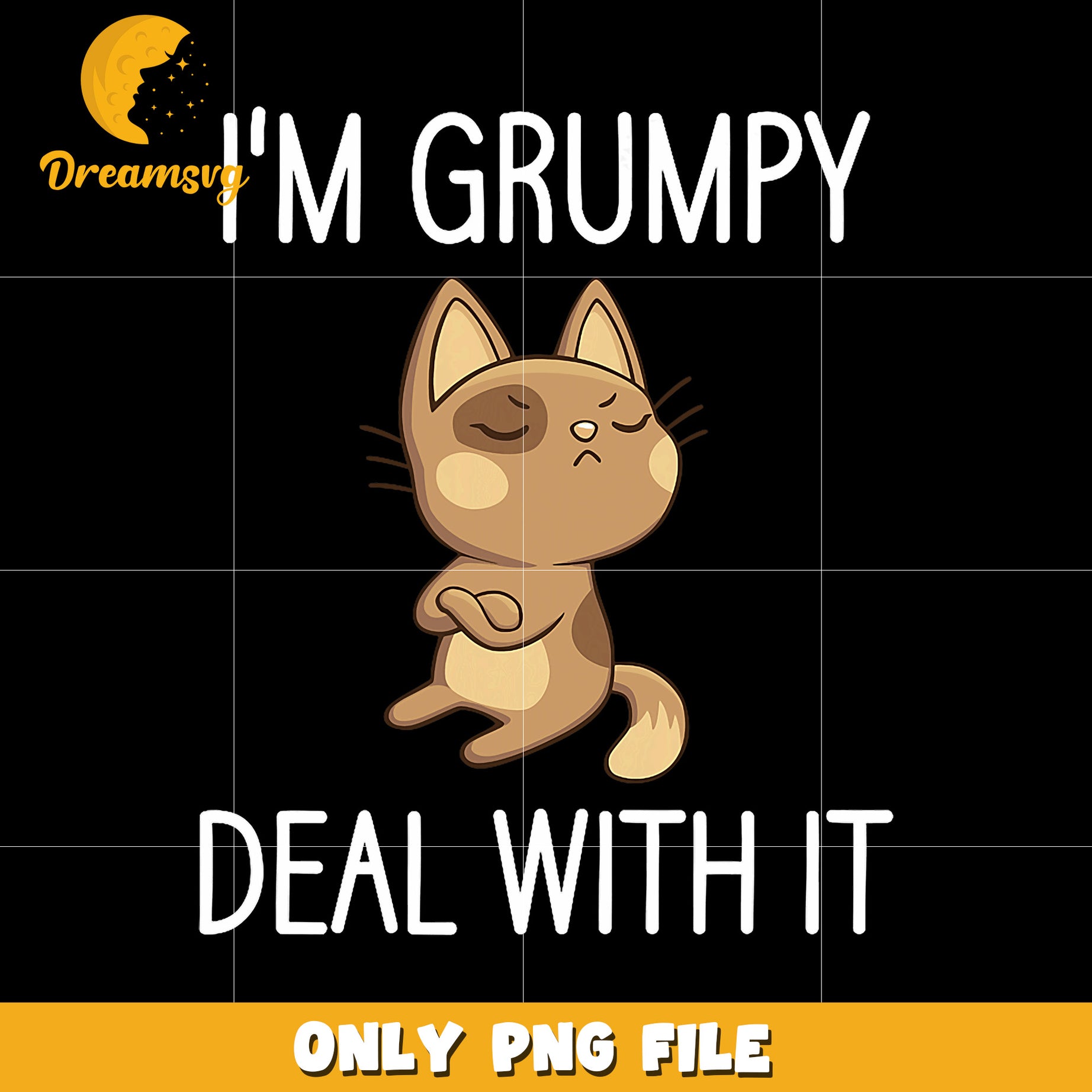 I'm grumpy dea with it png, grumpy quote png, funny attitude png