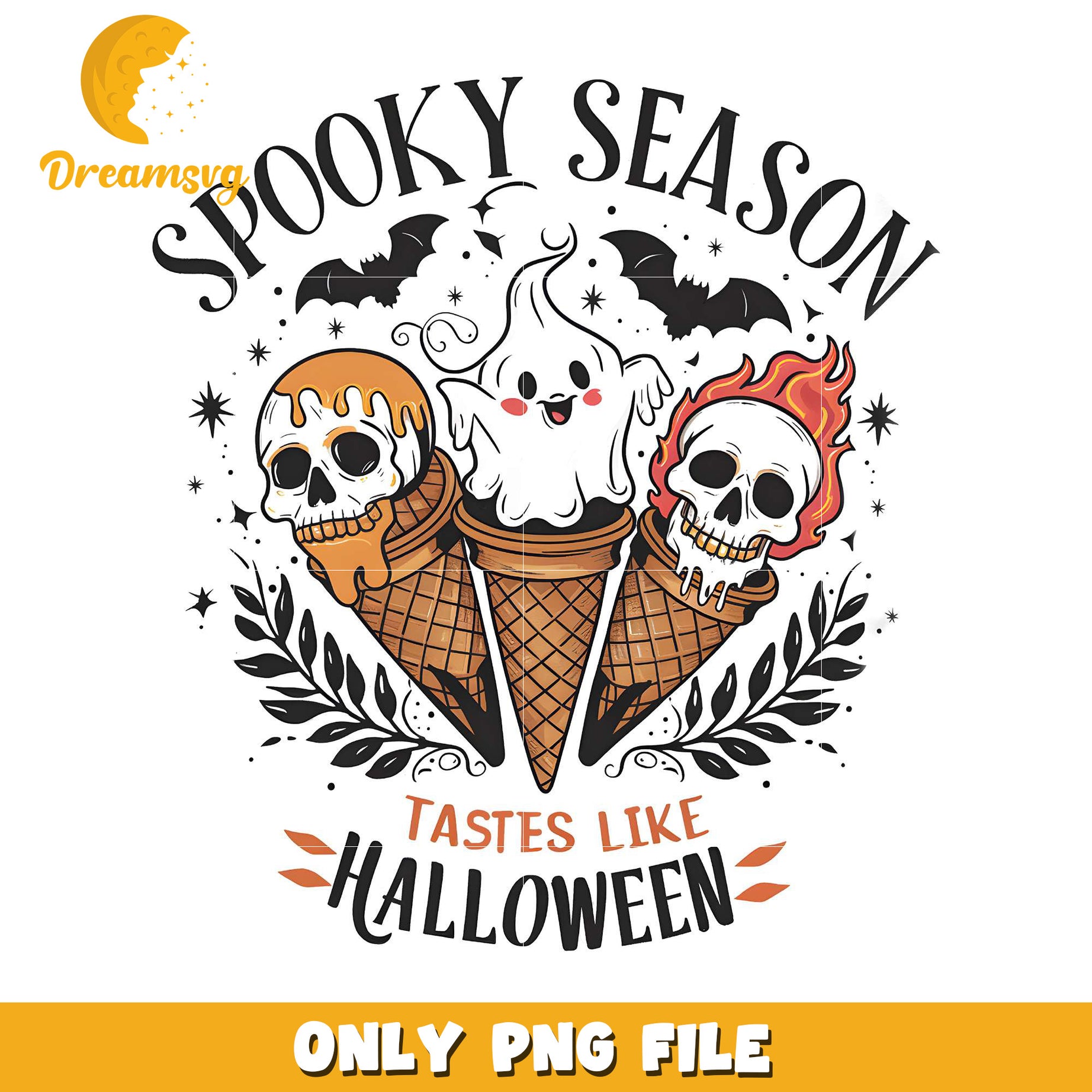 Ice Cream Cones Spooky Season Tastes Like Halloween png, halloween cartoons​ png, halloween movies​ png