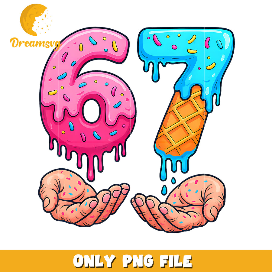Ice cream 67 hand png, six seven kid​ png, png
