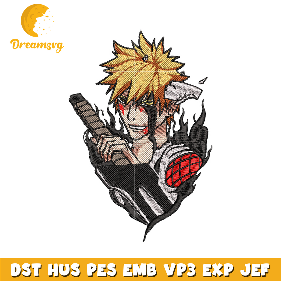 Ichigo kurosaki embroidery design