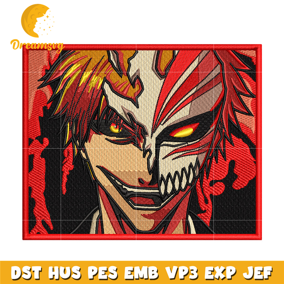 Ichigo laugh embroidery design