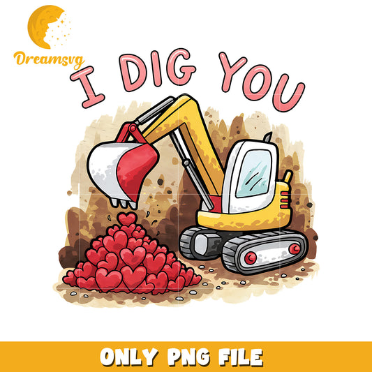 I dig you truck heart shape png, heart png, valentine png