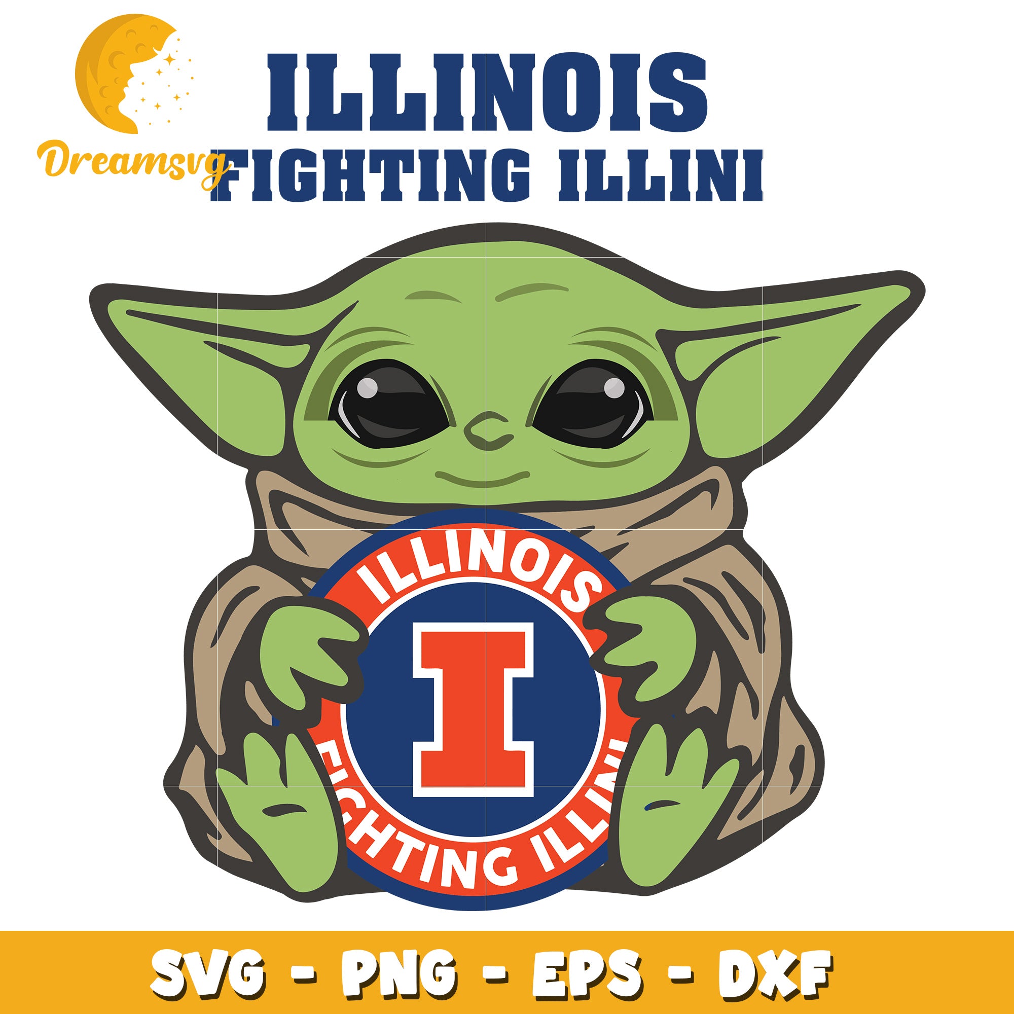 Illinois Fighting Illini Yoda SVG PNG EPS DXF