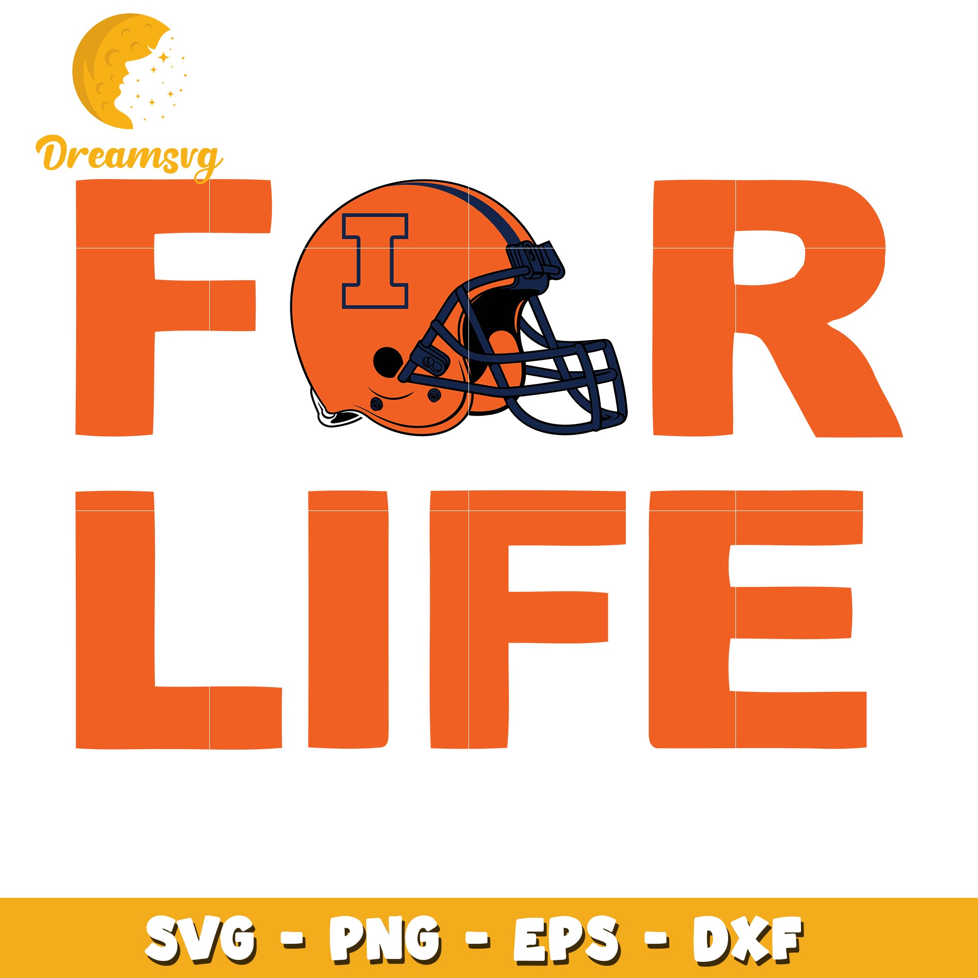 Illinois Football For Life SVG PNG EPS DXF