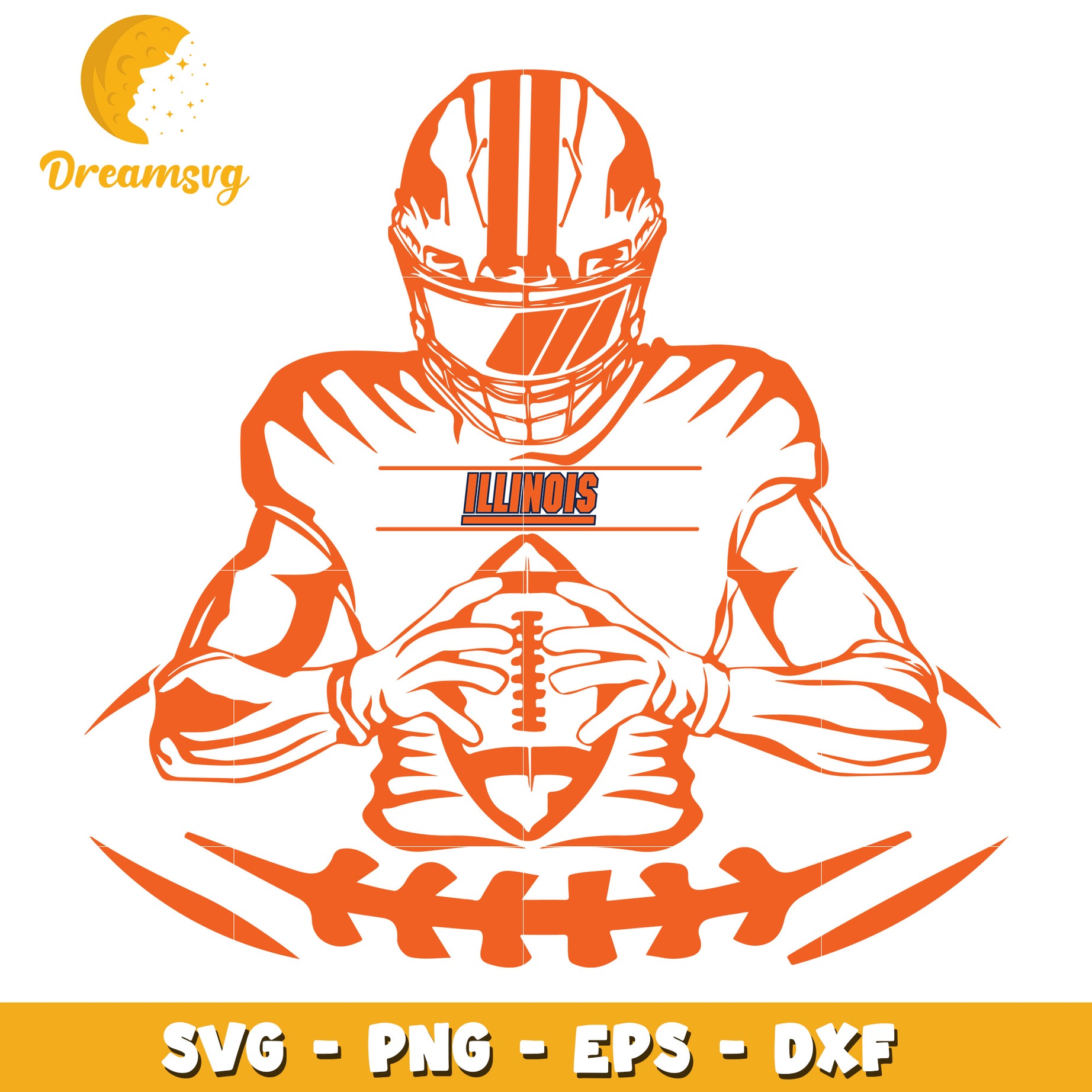 Illinois Football Player SVG PNG EPS DXF