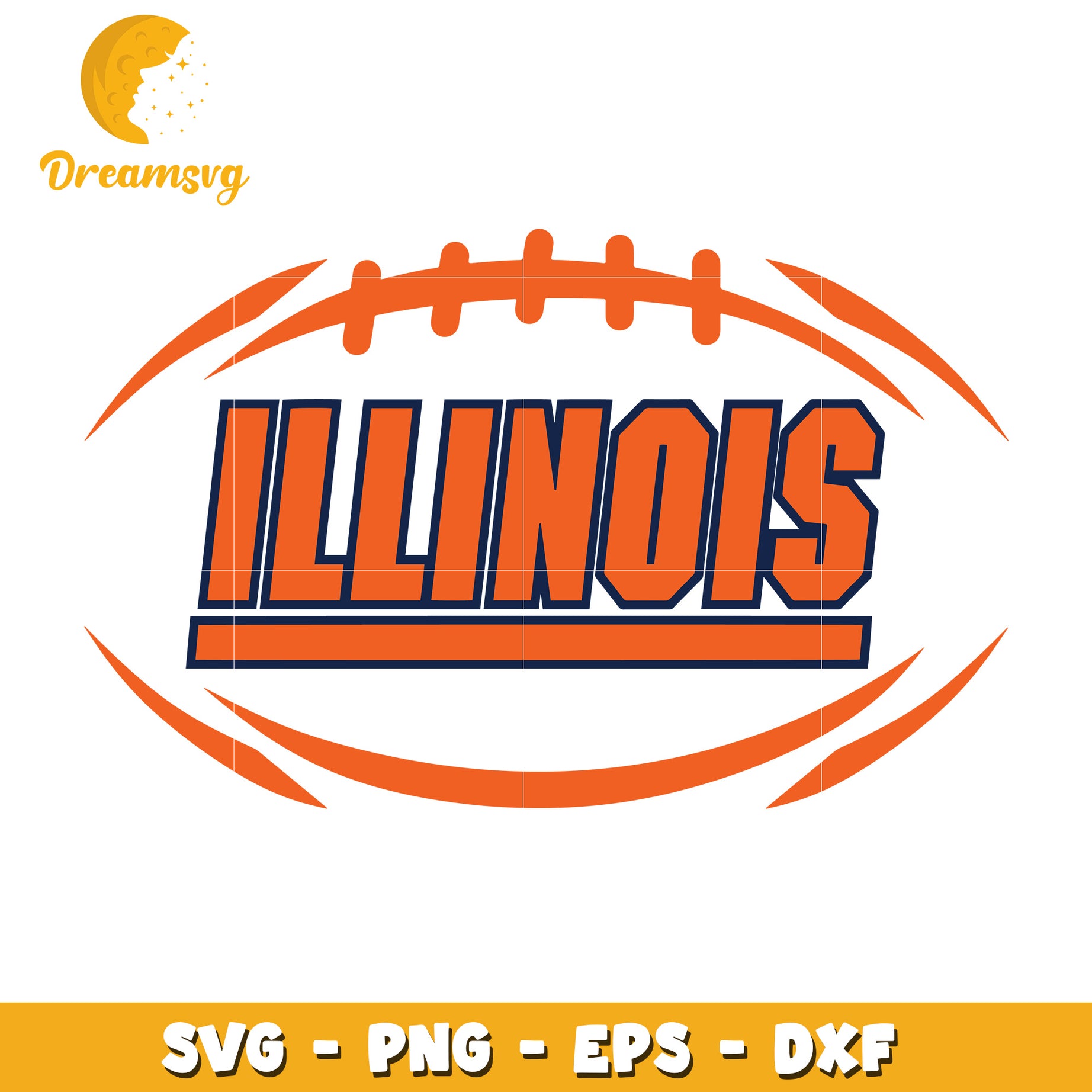 Illinois Football SVG Cut File for Crafting and Design Use