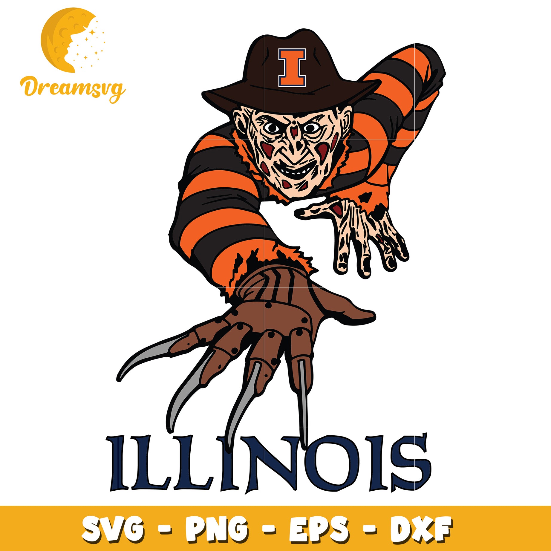 Illinois Freddy Krueger SVG PNG EPS DXF
