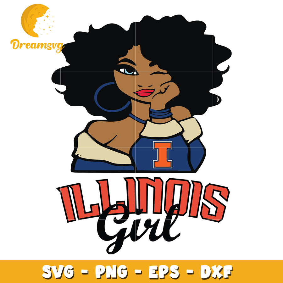 Illinois Girl SVG Cut File PNG EPS DXF