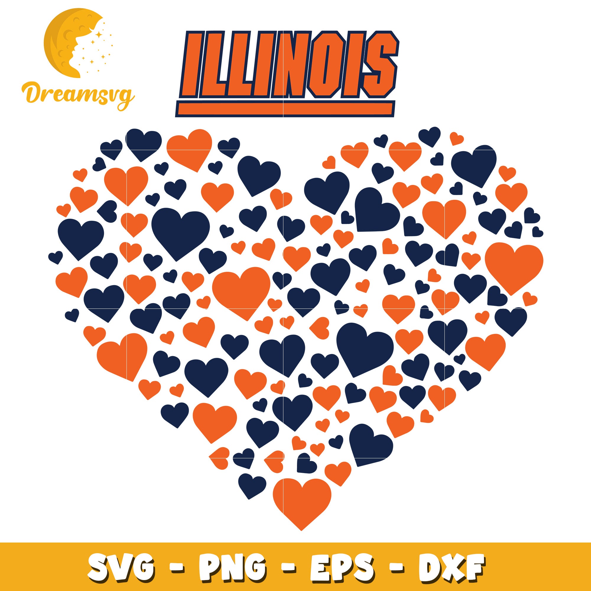 Illinois Heart SVG PNG EPS DXF