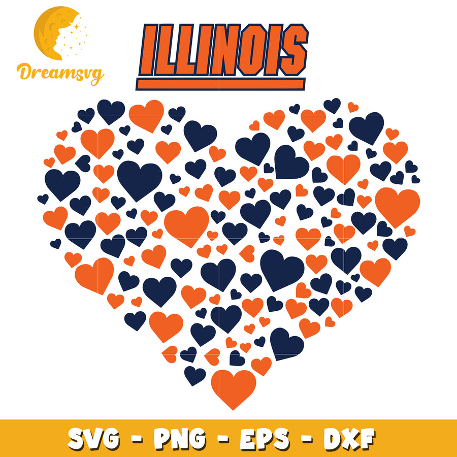 Illinois Heart SVG PNG EPS DXF