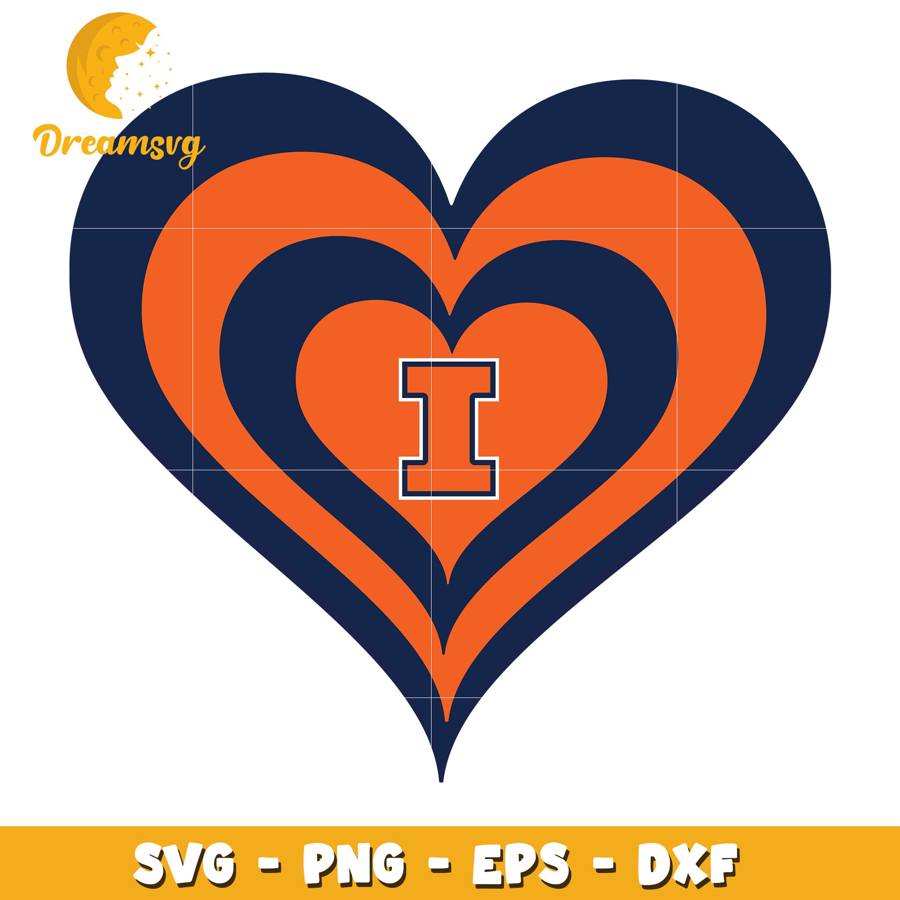 Illinois Heart SVG PNG EPS DXF Cut File