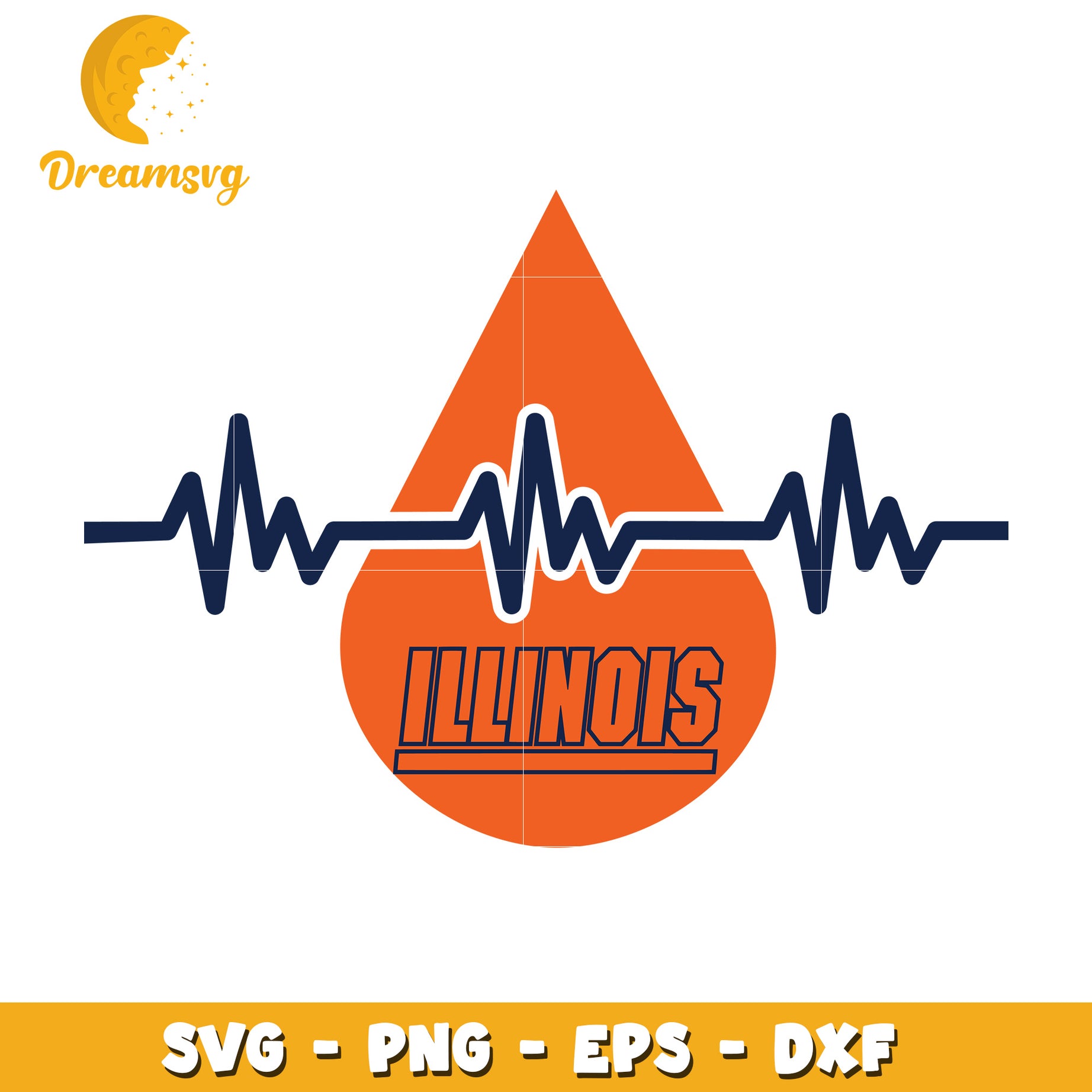 Illinois Heartbeat SVG PNG EPS DXF