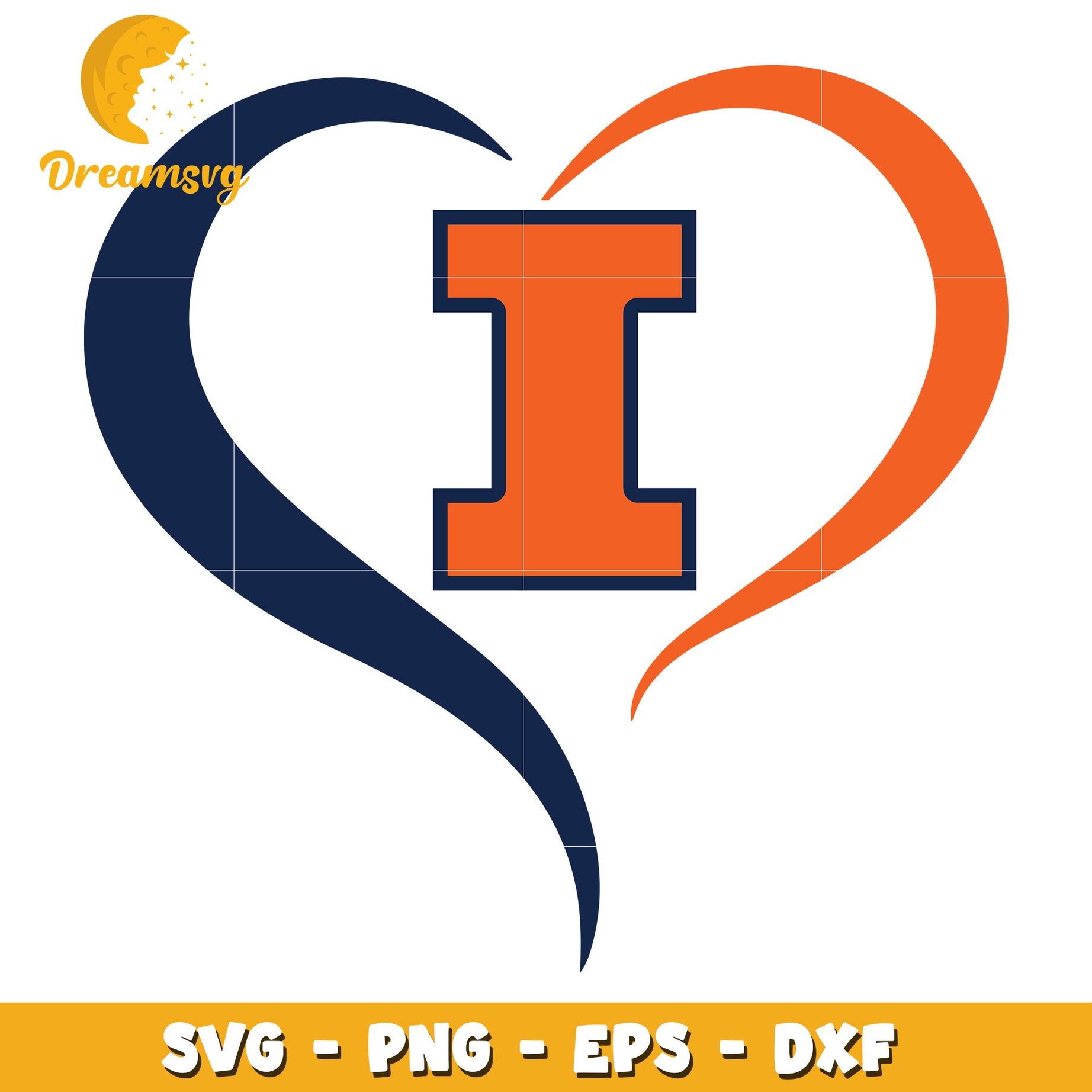 Illinois I Heart SVG PNG EPS DXF