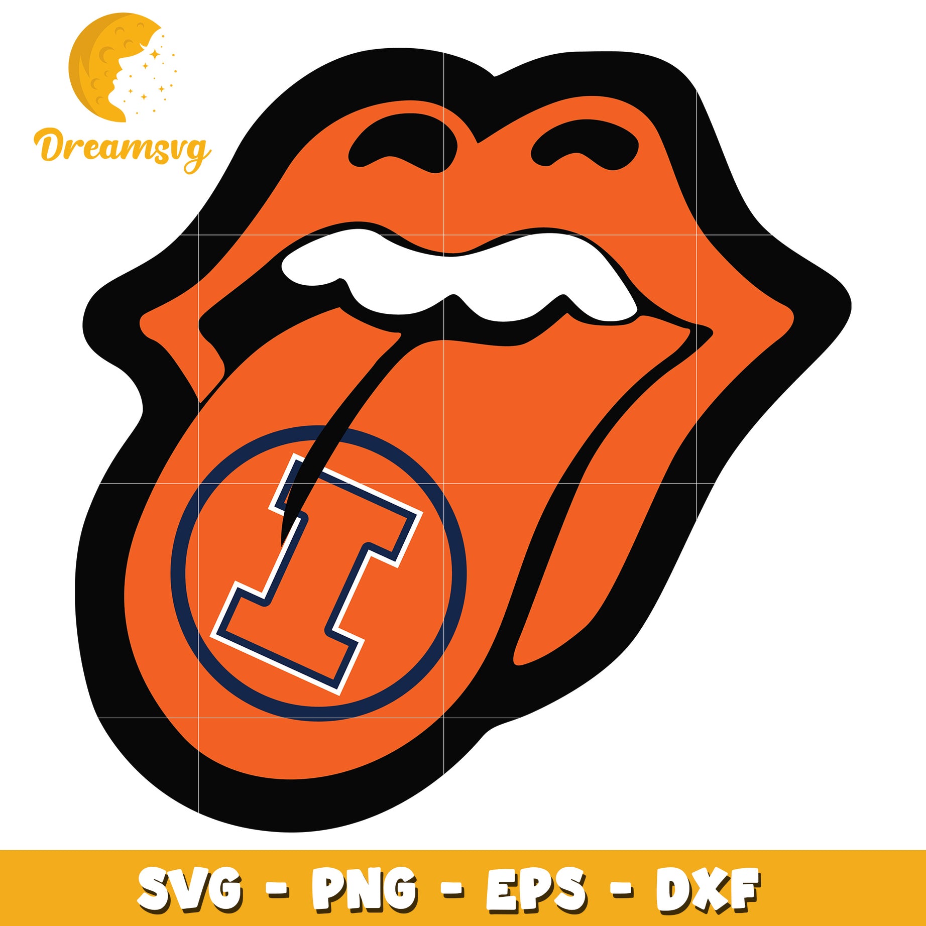 Illinois I Rolling Stones Tongue SVG