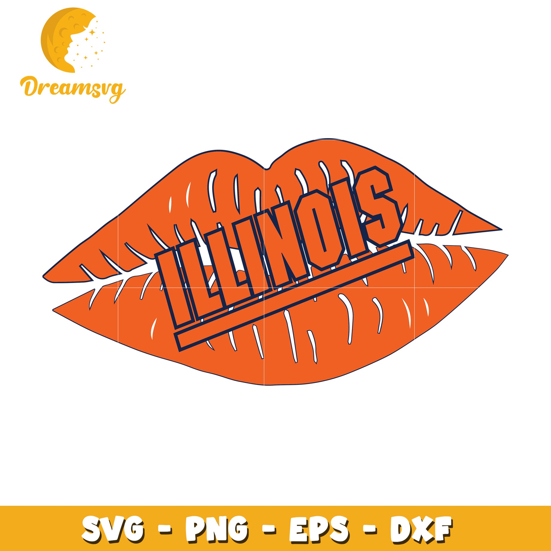 Illinois Lips SVG Cut File PNG EPS DXF