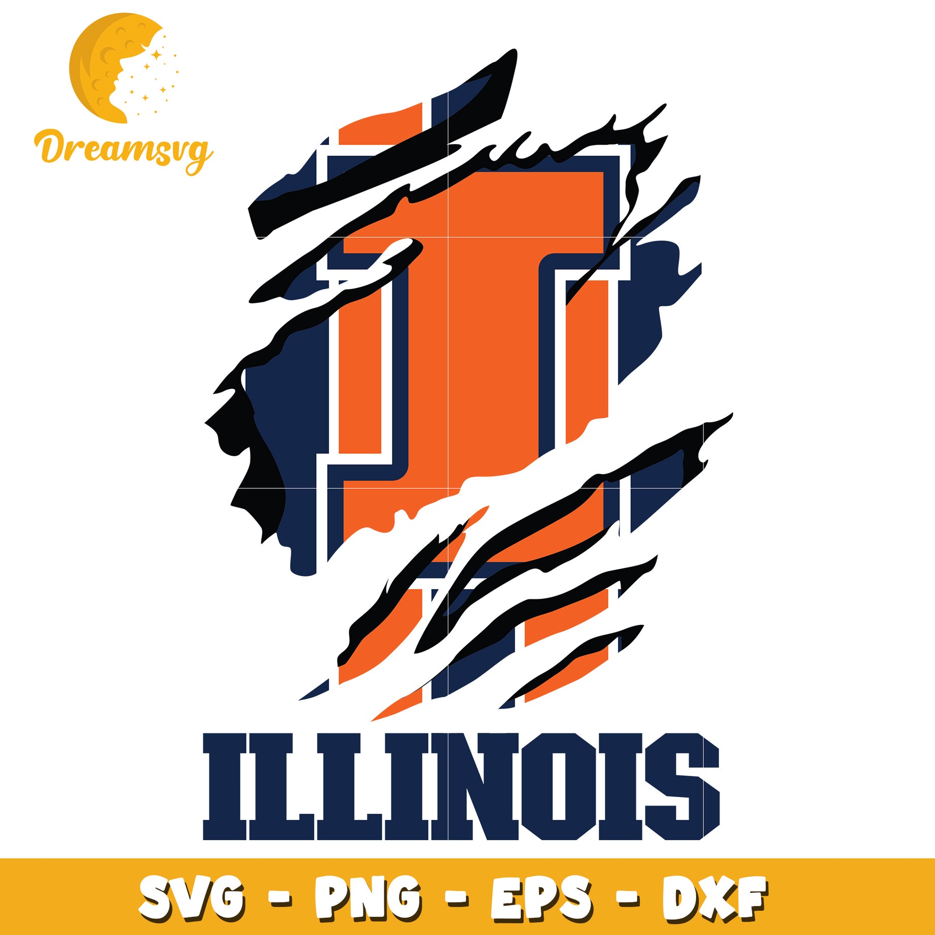 Illinois Ripped SVG PNG EPS DXF