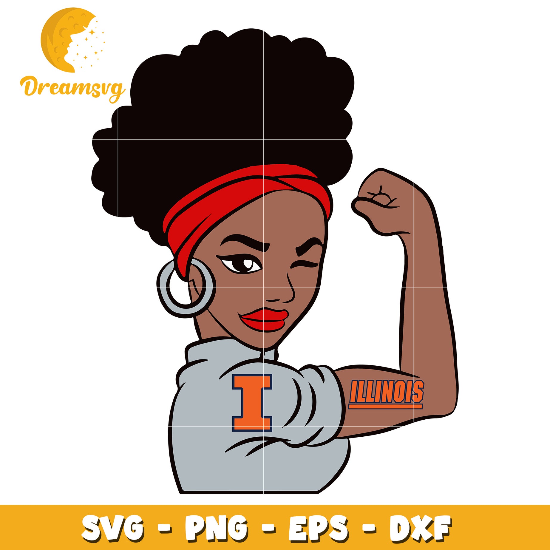 Illinois Strong Woman SVG PNG EPS DXF