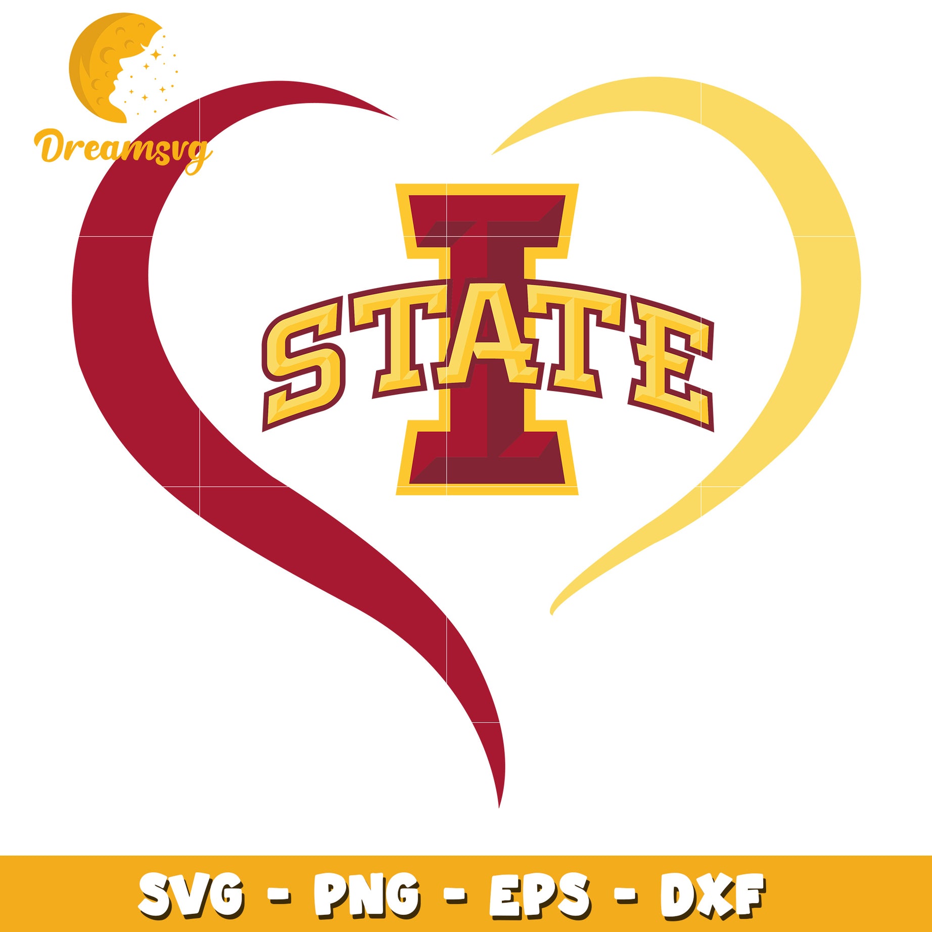 I love Iowa State SVG Clipart for Fans and Crafters Design Files