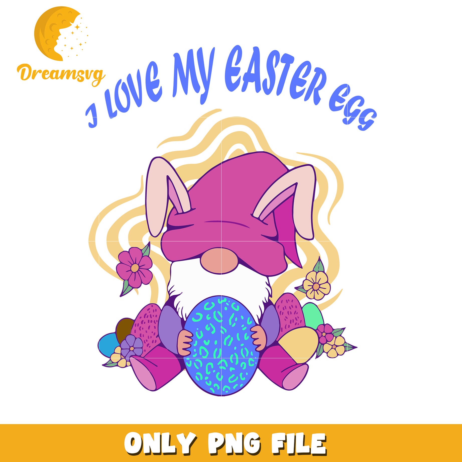 I love my easter egg font png, easter eggs png, gnome png