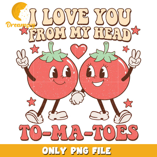I love you from my heart tomatoes png, tomatoes couple png