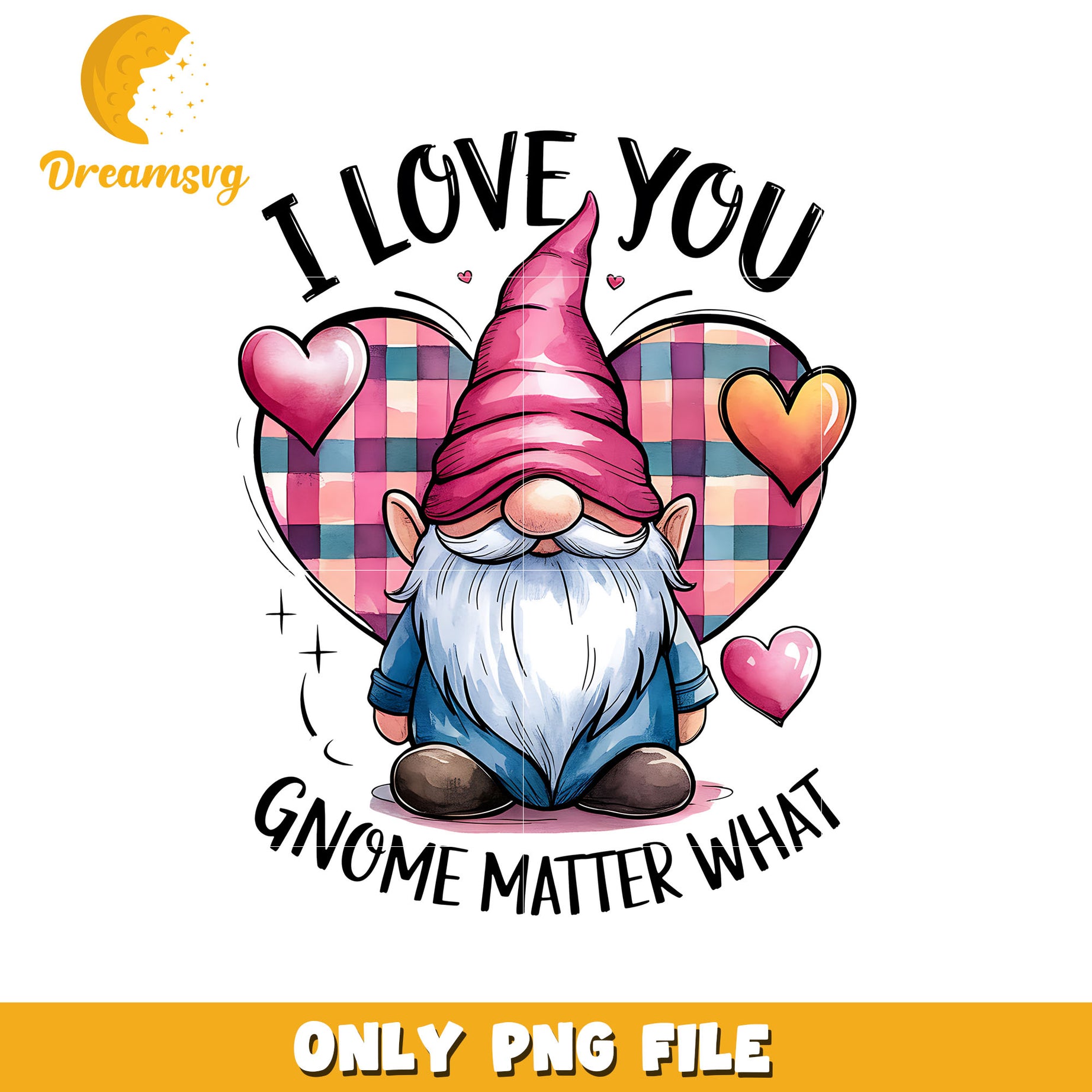 I love you gnome matter what png, gnome png, I love you png