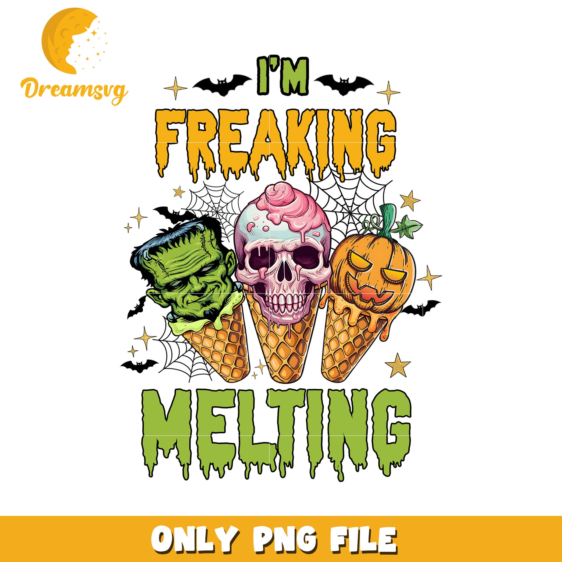Im freaking melting png, halloween decor png, halloween season​ png